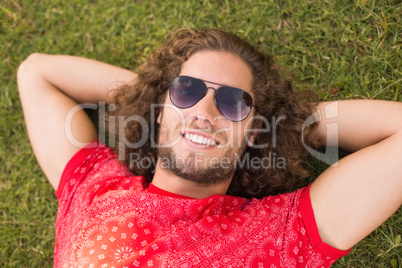 Handsome hipster in the park