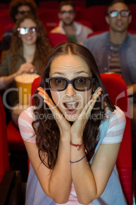 Young woman watching a 3d film