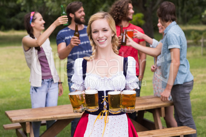 Group of friends celebrating oktoberfest