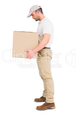 Delivery man carrying package