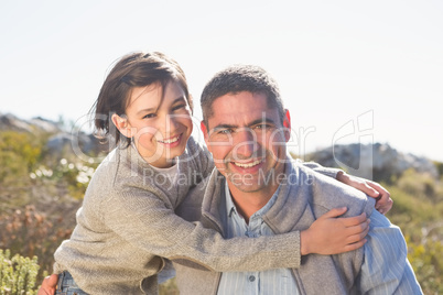 Father and son in the countryside