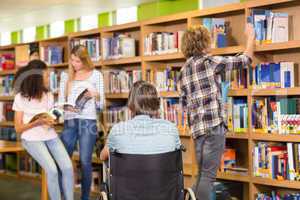 College students in library