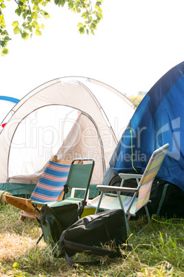 Empty campsite at music festival