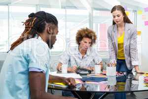 Creative business people working at desk