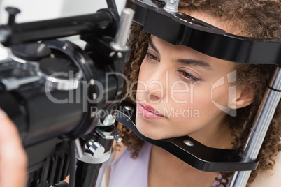 Woman doing eye test