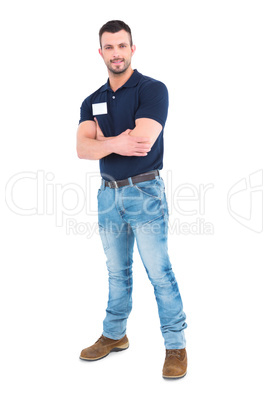Technician standing arms crossed