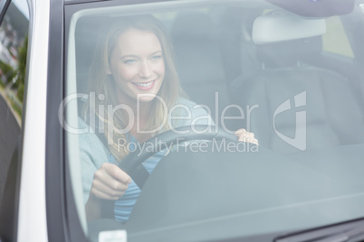 Young woman driving