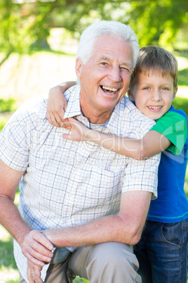 Happy grand father with his grandson