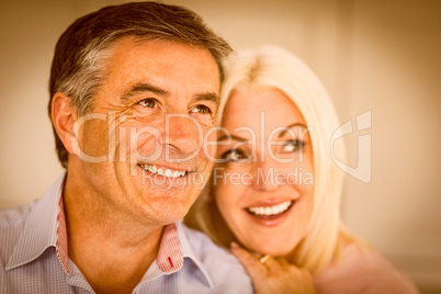 Happy mature couple smiling together