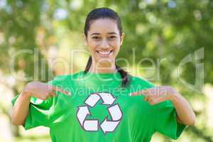 Happy environmental activist in the park