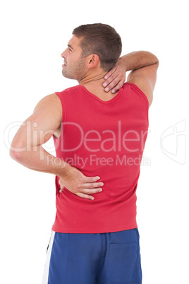 Fit man with injured back