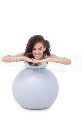 Fit woman with exercise ball