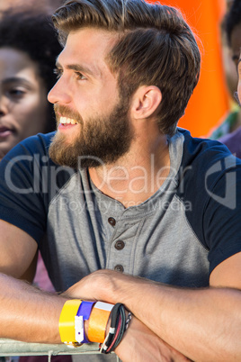 Excited music fan at festival