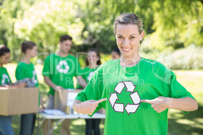 Happy environmental activists in the park