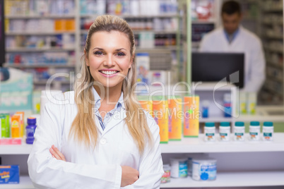 Pharmacist smiling at camera