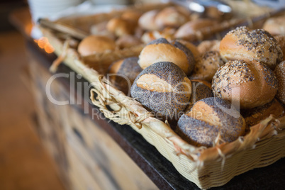 Basket filling with delicious bread