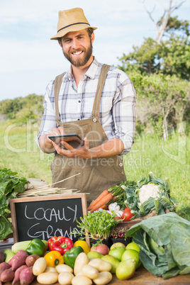 Farmer selling his organic produce