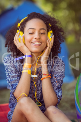 Pretty hipster listening to music