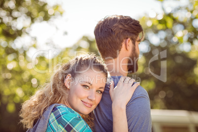 Hipster girlfriend smiling at camera