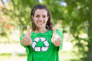 Happy environmental activist in the park
