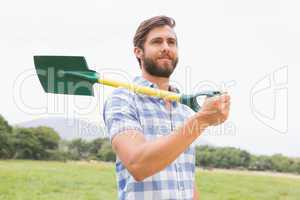 Happy man with his shovel