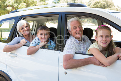 Grandparents going on road trip with grandchildren