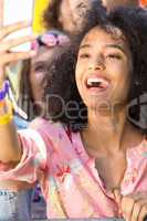 Excited music fans at festival
