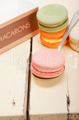 colorful french macaroons