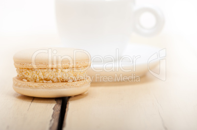 colorful macaroons with espresso coffee