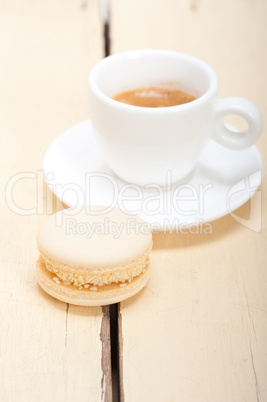 colorful macaroons with espresso coffee