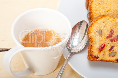 plum cake and espresso coffee