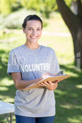 Happy volunteer in the park