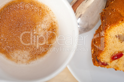 plum cake and espresso coffee