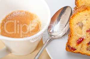 plum cake and espresso coffee