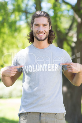 Happy volunteer in the park