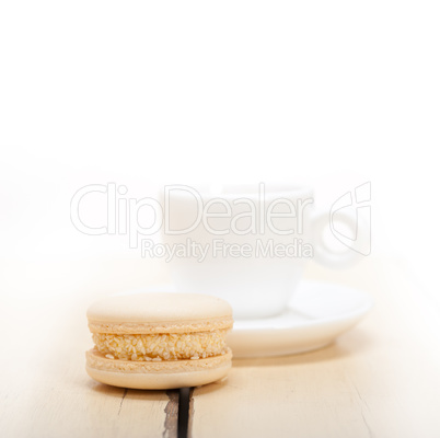 colorful macaroons with espresso coffee