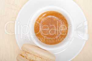 colorful macaroons with espresso coffee