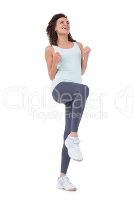 Fit woman doing aerobic exercise