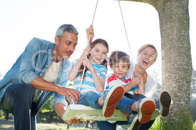 Happy family swing