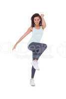 Fit woman doing aerobic exercise