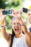 Excited music fan at festival