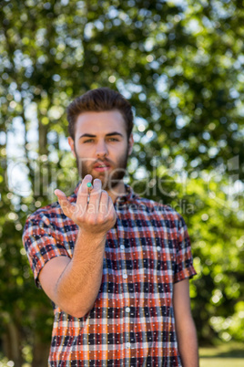 Hipster smoking an electronic cigarette