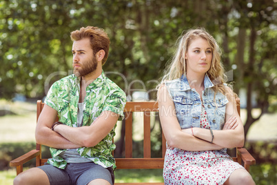 Young couple not talking after argument