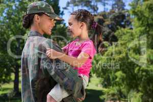 Soldier reunited with her daughter