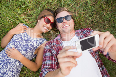 Couple relaxing in the park