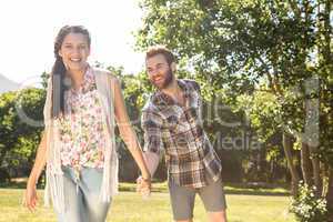 Hipster couple having fun together