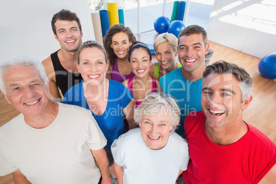 Happy people at gym
