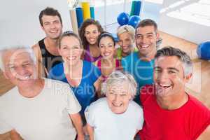 Happy people at gym
