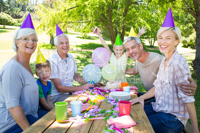 Happy family celebrating a birthday