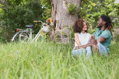 Young couple on a bike ride